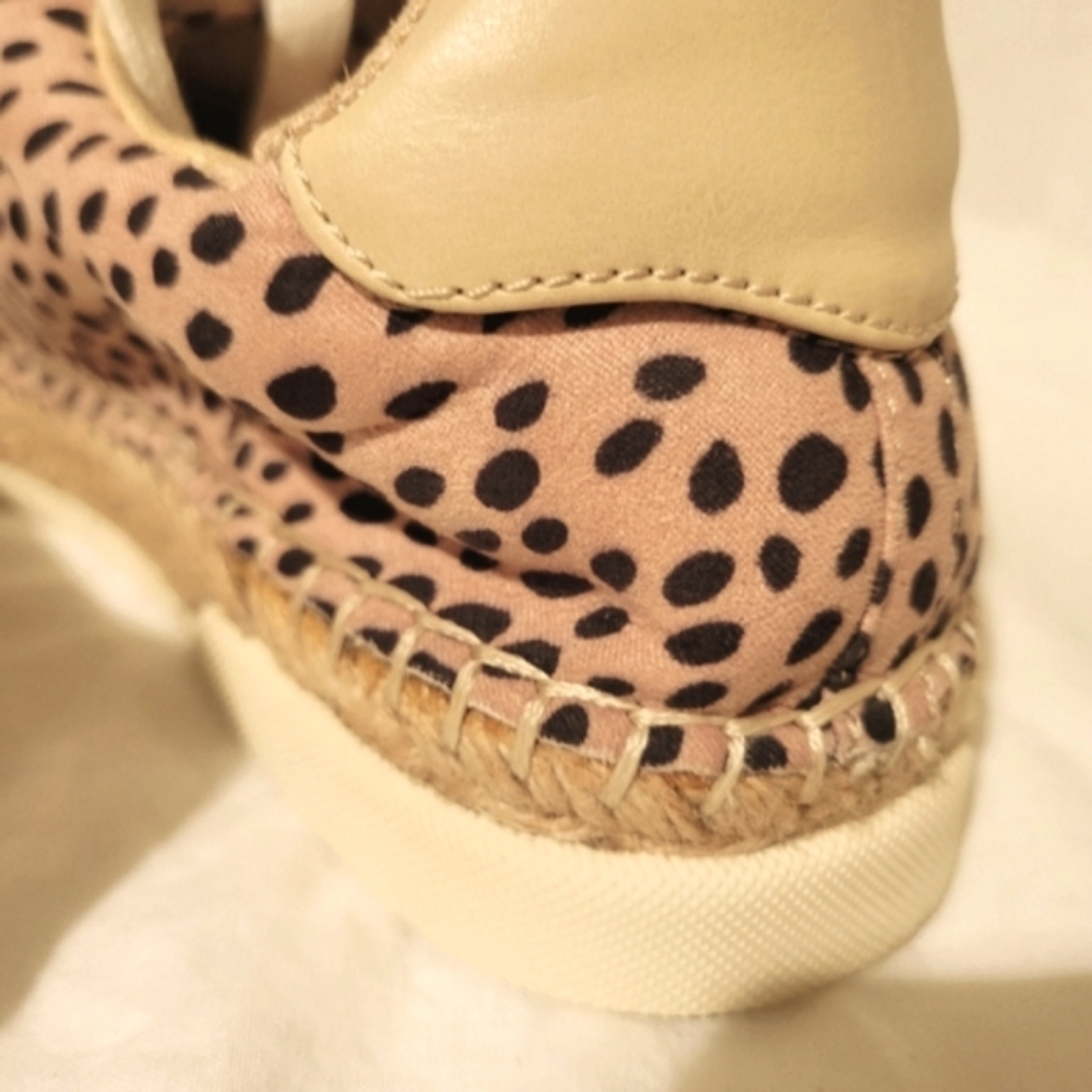 Universal Thread Shaelyn Animal Polka Dot Brown Tan Lace Up Casual Sneakers EUC - Picture 7 of 7